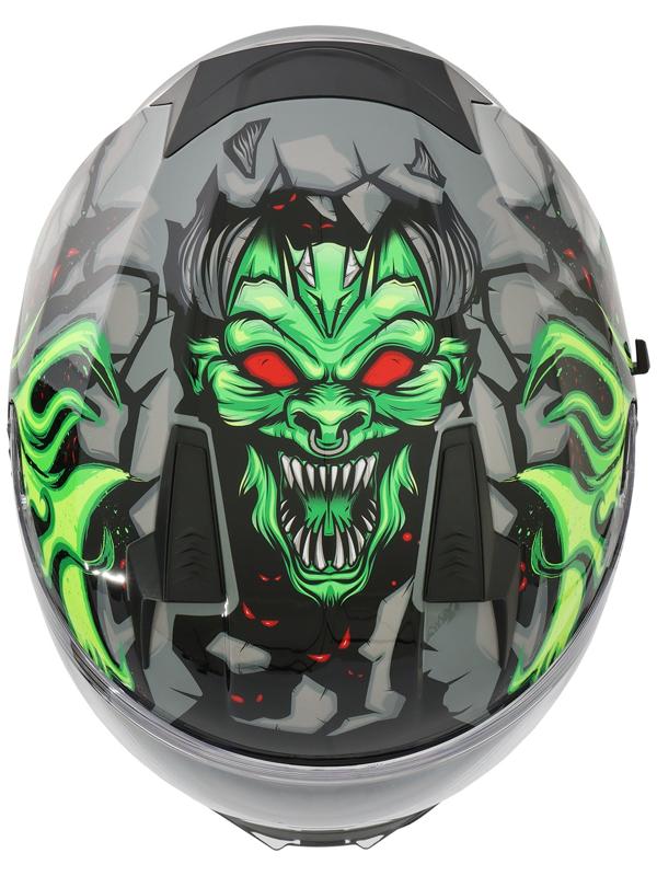 Шлем интеграл с двумя визорами, размер L (59-60), модель BLD-M67E, черно-зеленый