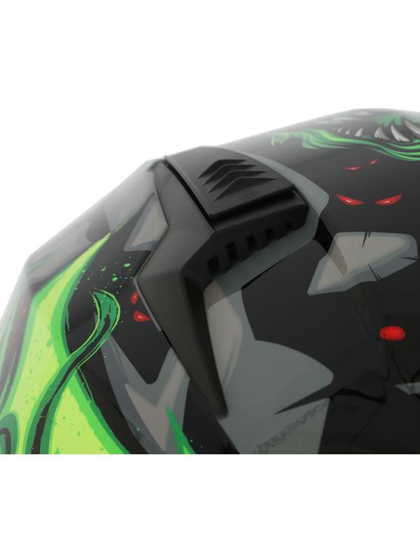 Шлем интеграл с двумя визорами, размер L (59-60), модель BLD-M67E, черно-зеленый