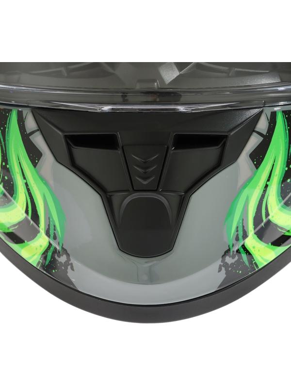 Шлем интеграл с двумя визорами, размер L (59-60), модель BLD-M67E, черно-зеленый