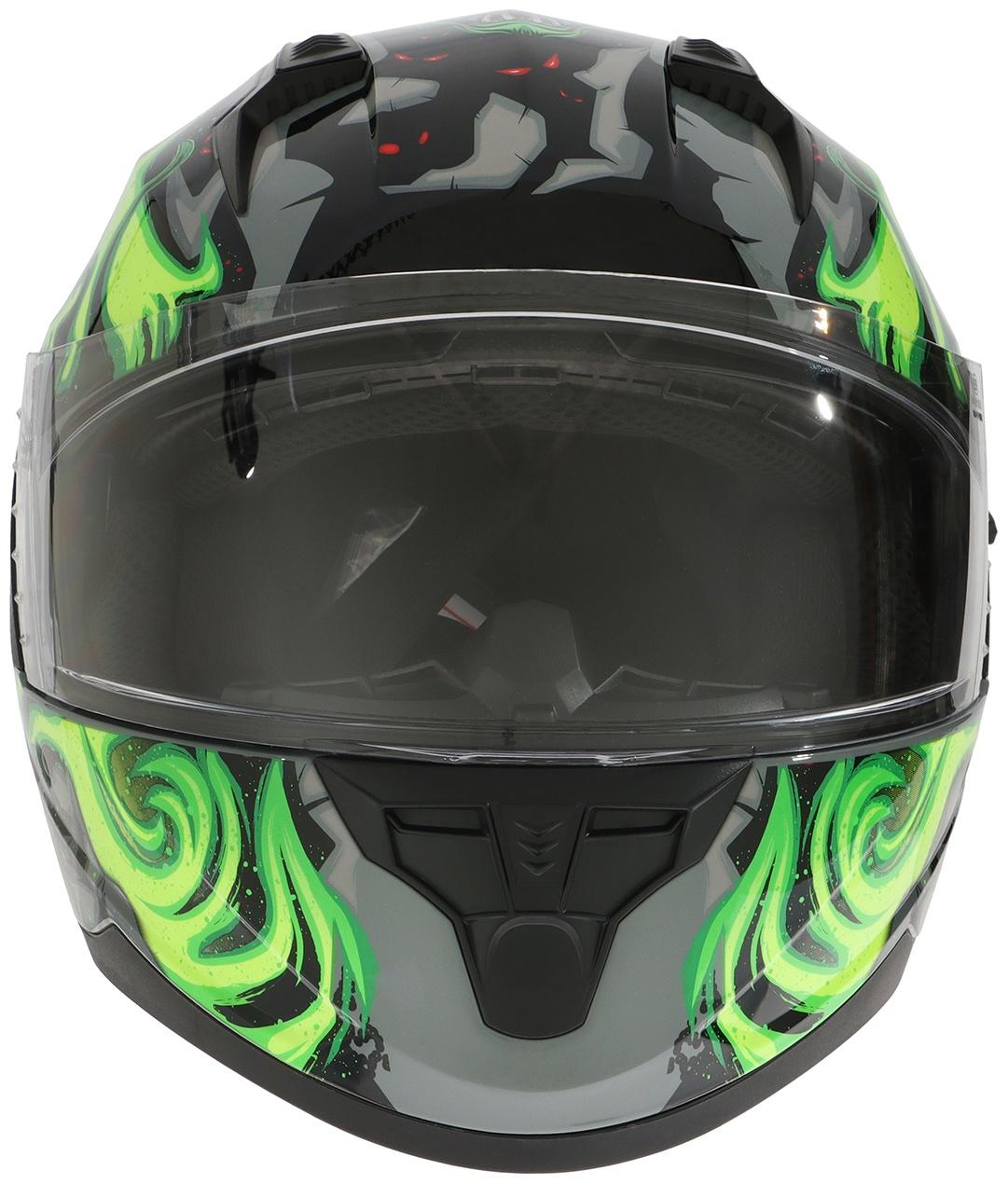 Шлем интеграл с двумя визорами, размер XL (60-61), модель BLD-M67E, черно-зеленый