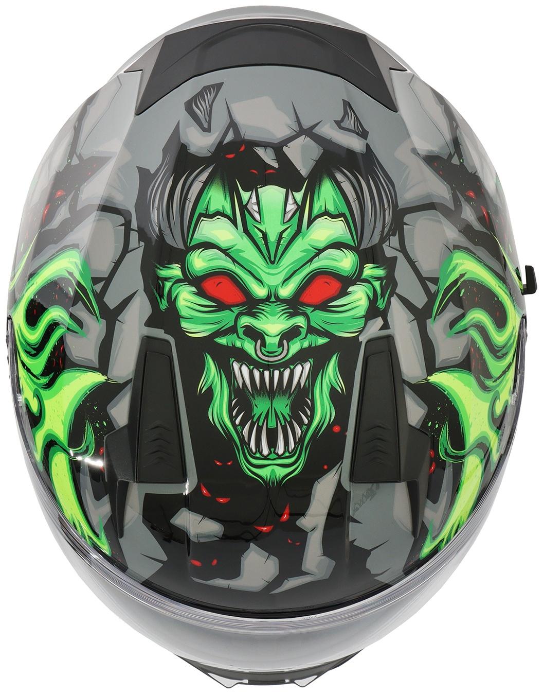 Шлем интеграл с двумя визорами, размер XL (60-61), модель BLD-M67E, черно-зеленый