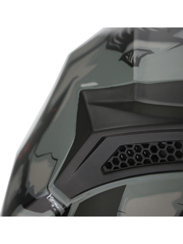 Шлем интеграл с двумя визорами, размер XL (60-61), модель BLD-M67E, черно-зеленый