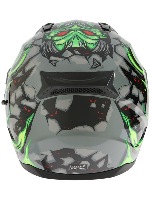 Шлем интеграл с двумя визорами, размер XL (60-61), модель BLD-M67E, черно-зеленый