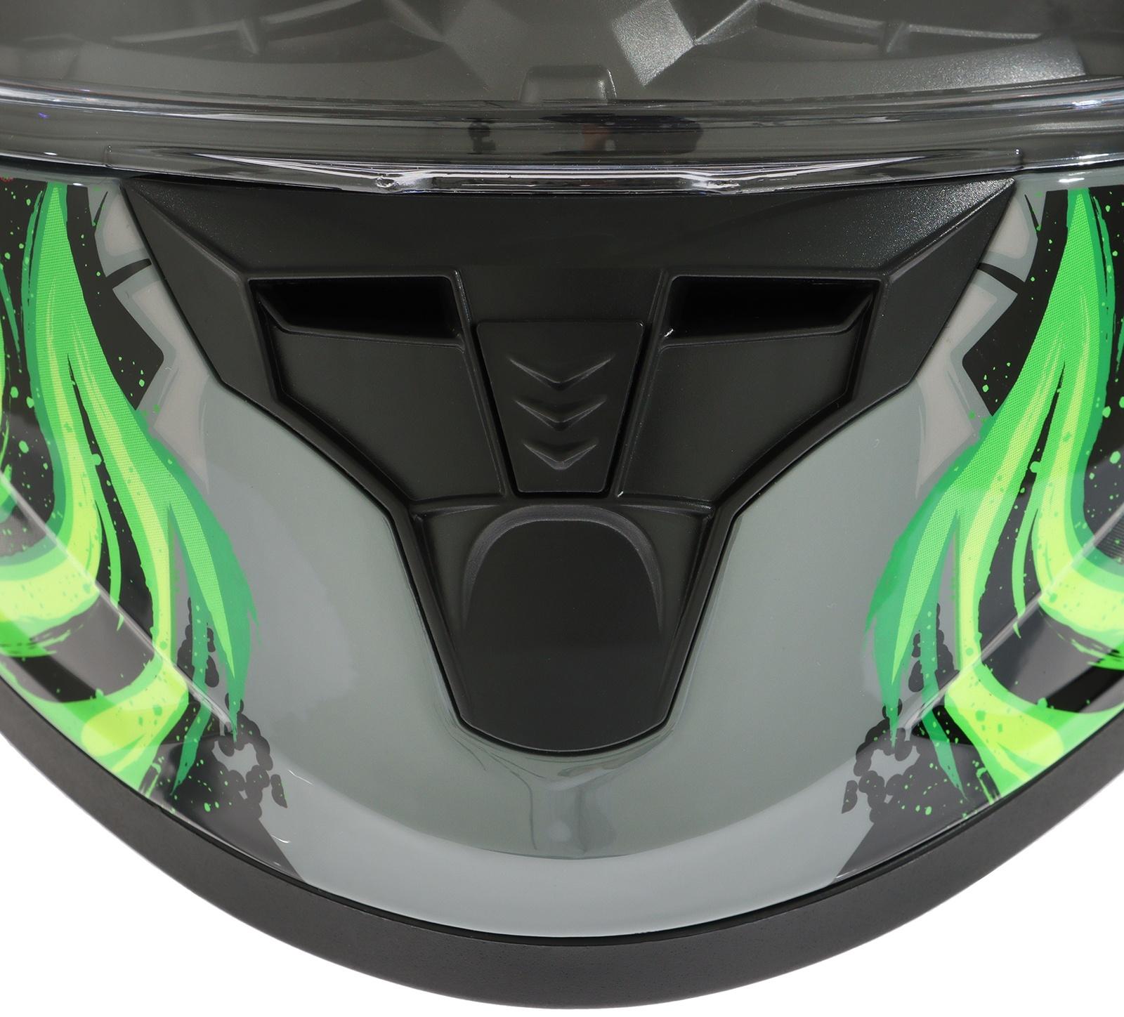 Шлем интеграл с двумя визорами, размер XXL (61), модель BLD-M67E, черно-зеленый