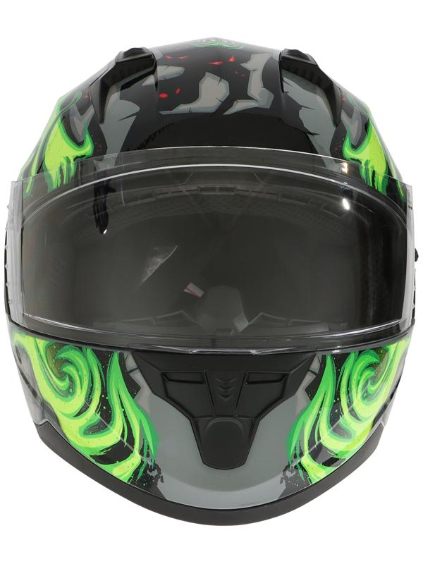 Шлем интеграл с двумя визорами, размер XXL (61), модель BLD-M67E, черно-зеленый