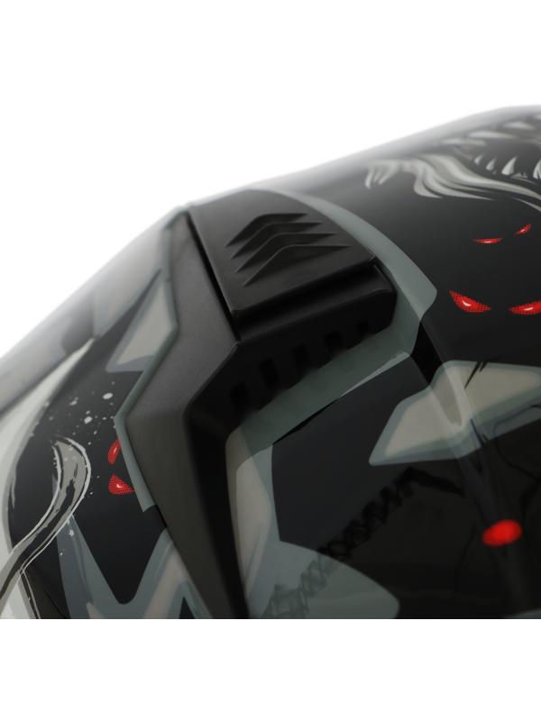 Шлем интеграл с двумя визорами, размер M (57-58), модель BLD-M67E, черно-серый