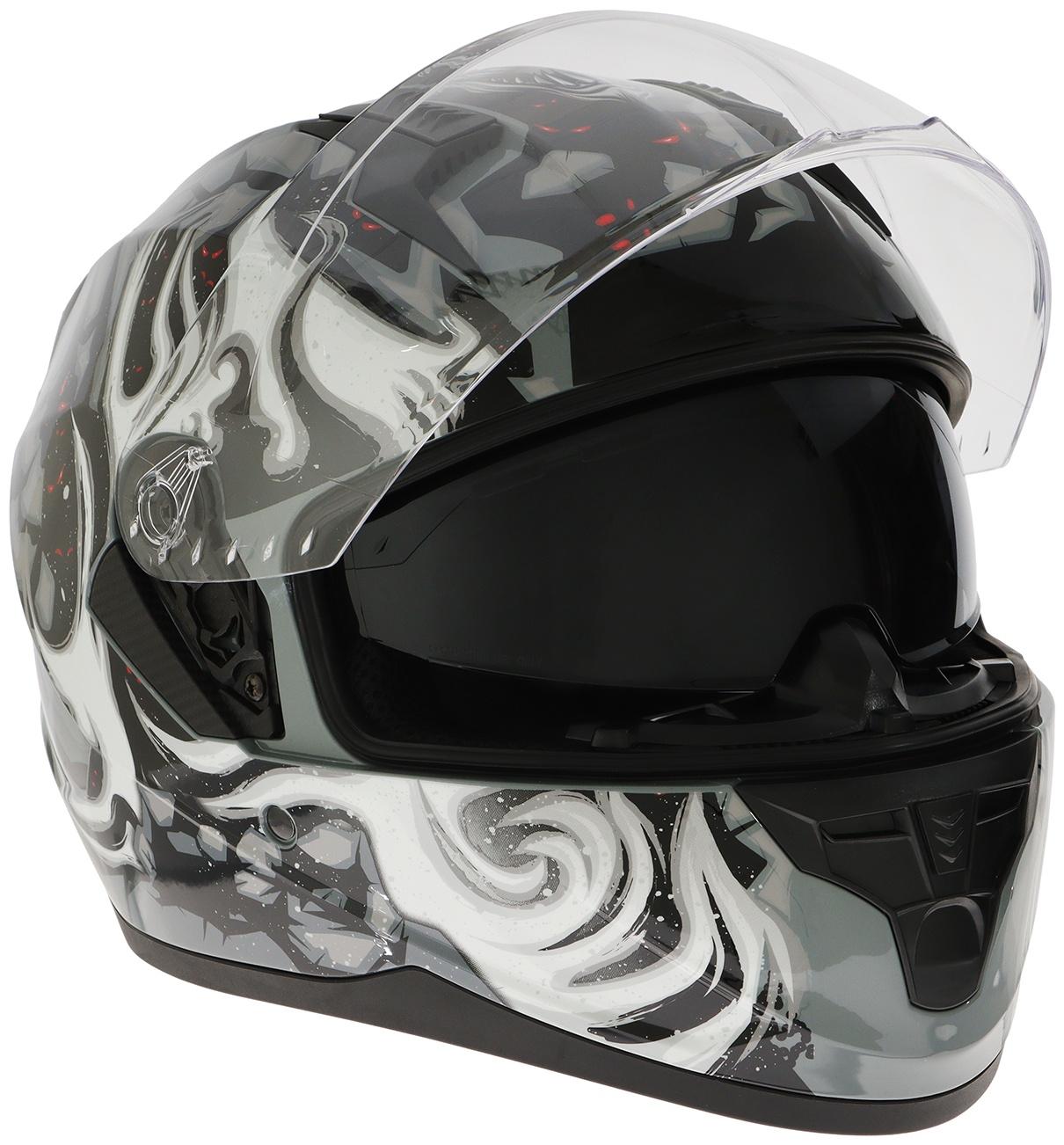 Шлем интеграл с двумя визорами, размер L (59-60), модель BLD-M67E, черно-серый