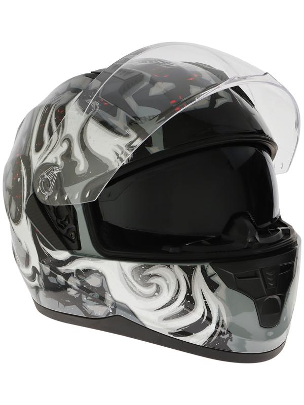 Шлем интеграл с двумя визорами, размер L (59-60), модель BLD-M67E, черно-серый