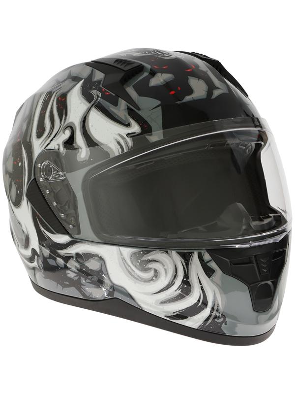 Шлем интеграл с двумя визорами, размер L (59-60), модель BLD-M67E, черно-серый