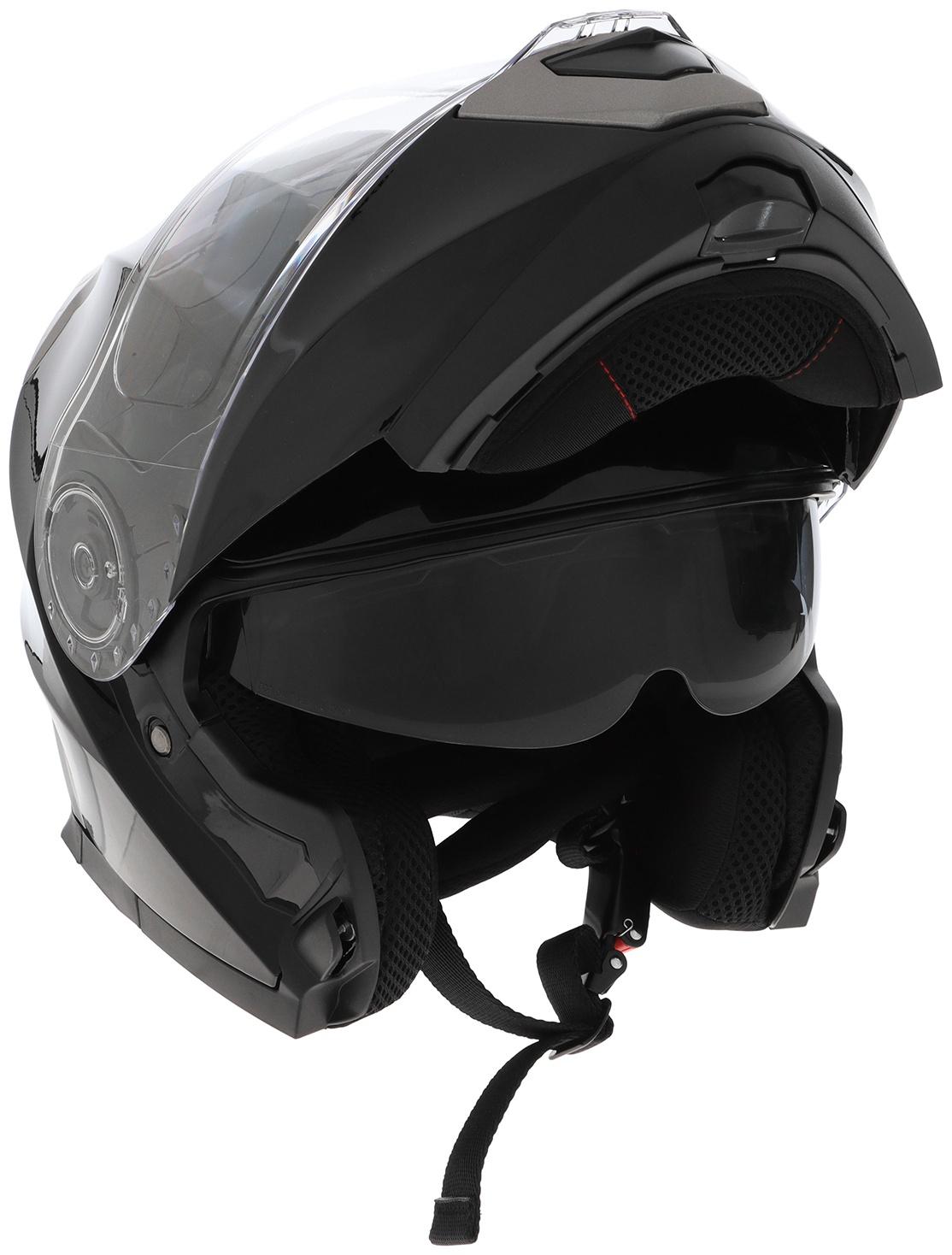 Шлем модуляр с двумя визорами, размер L (59-60), модель - BLD-160E, черный глянцевый