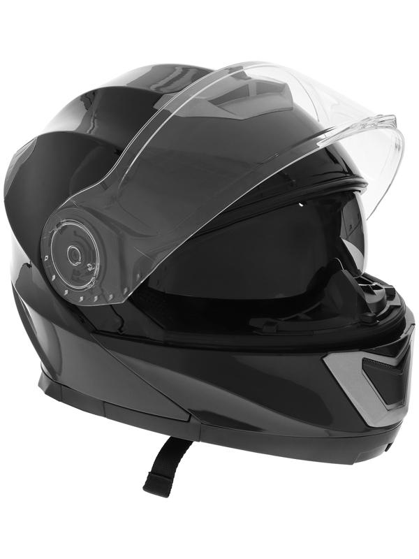 Шлем модуляр с двумя визорами, размер L (59-60), модель - BLD-160E, черный глянцевый