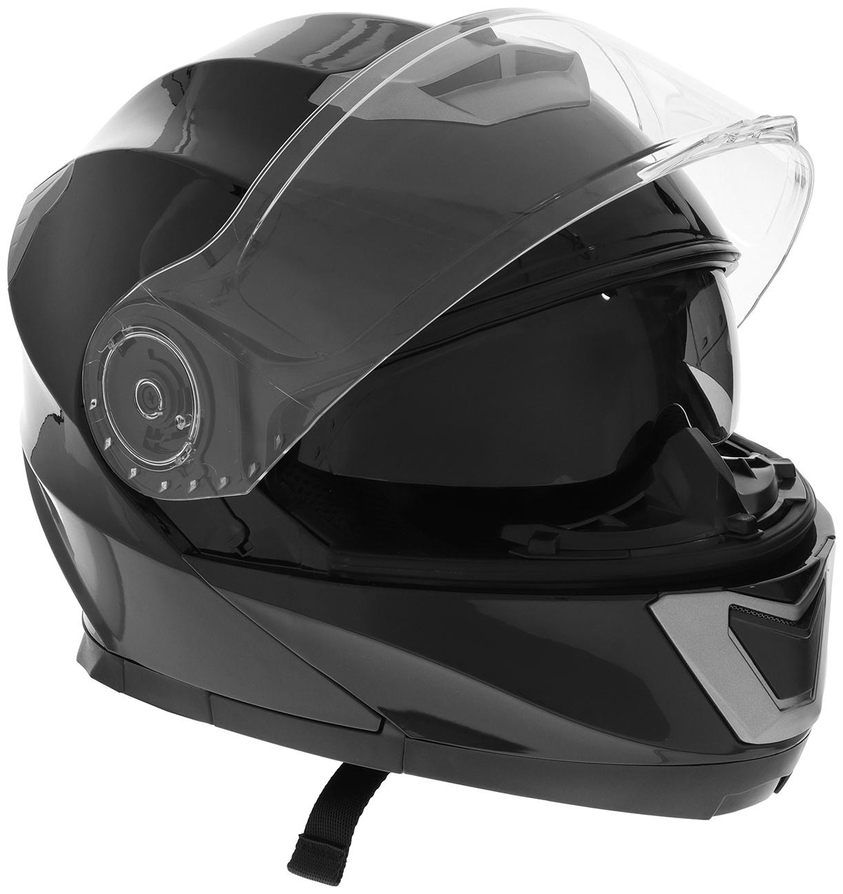 Шлем модуляр с двумя визорами, размер XXL (61), модель - BLD-160E, черный глянцевый