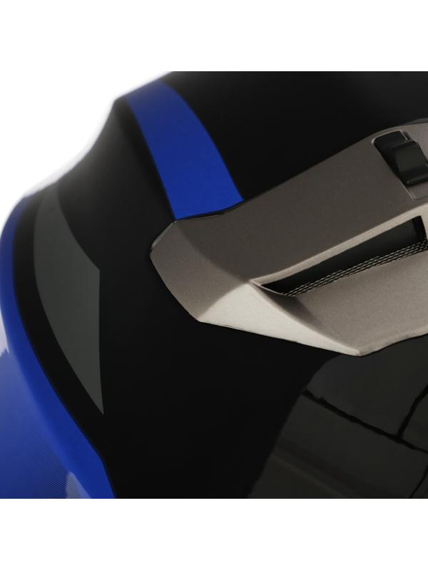 Шлем модуляр с двумя визорами, размер M (57-58), модель - BLD-160E, черно-синий