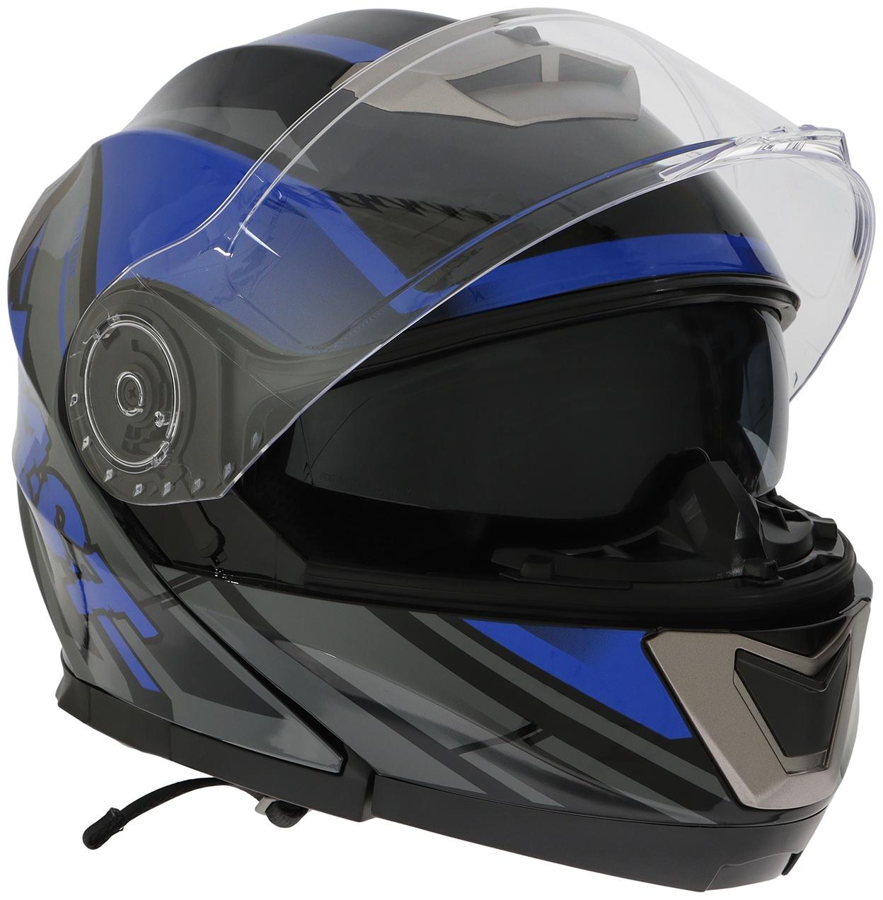 Шлем модуляр с двумя визорами, размер L (59-60), модель - BLD-160E, черно-синий