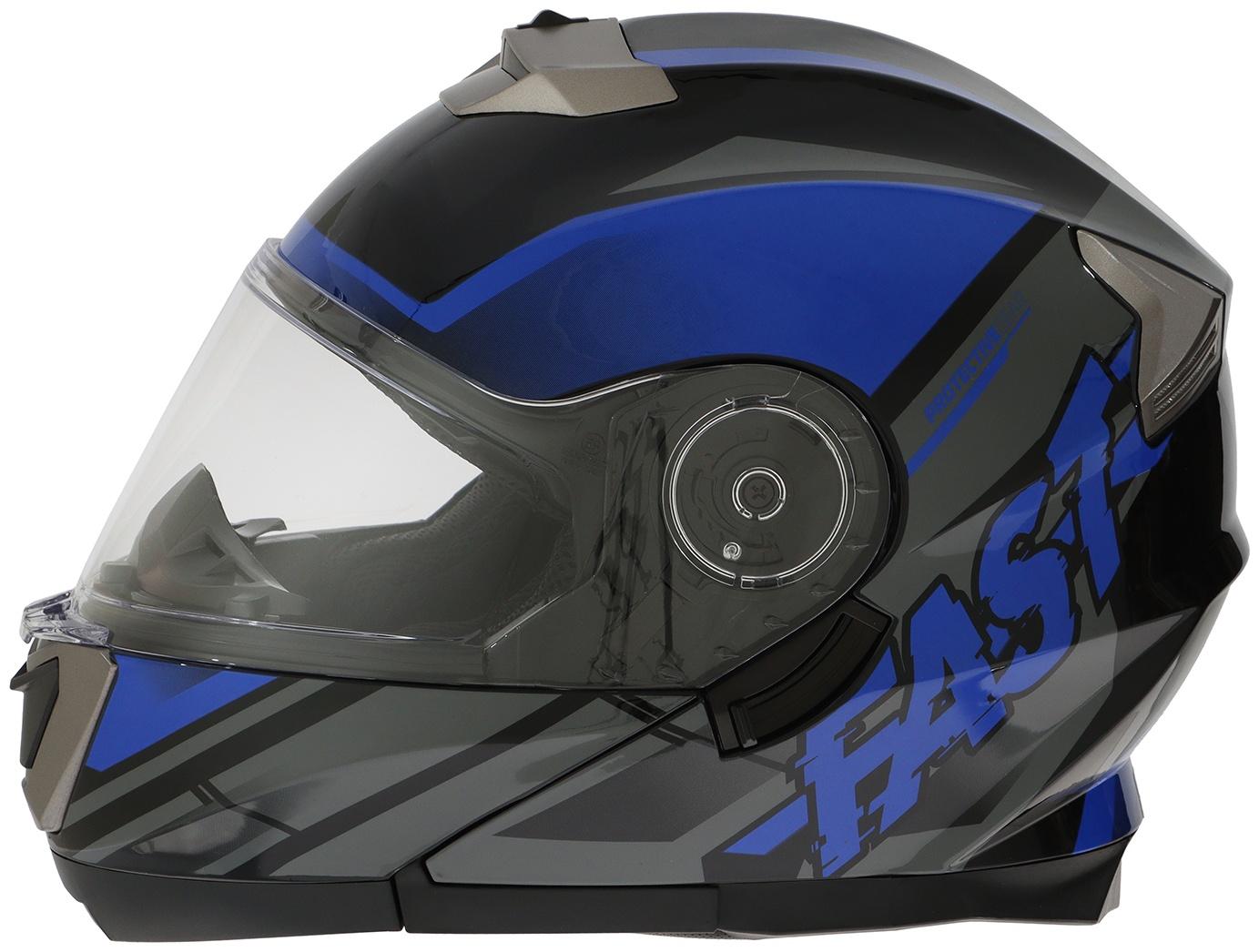 Шлем модуляр с двумя визорами, размер L (59-60), модель - BLD-160E, черно-синий