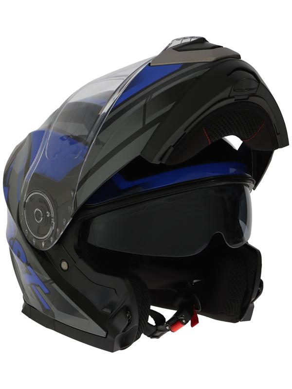 Шлем модуляр с двумя визорами, размер XL (60-61), модель - BLD-160E, черно-синий
