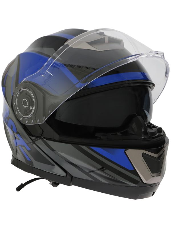 Шлем модуляр с двумя визорами, размер XXL (61), модель - BLD-160E, черно-синий