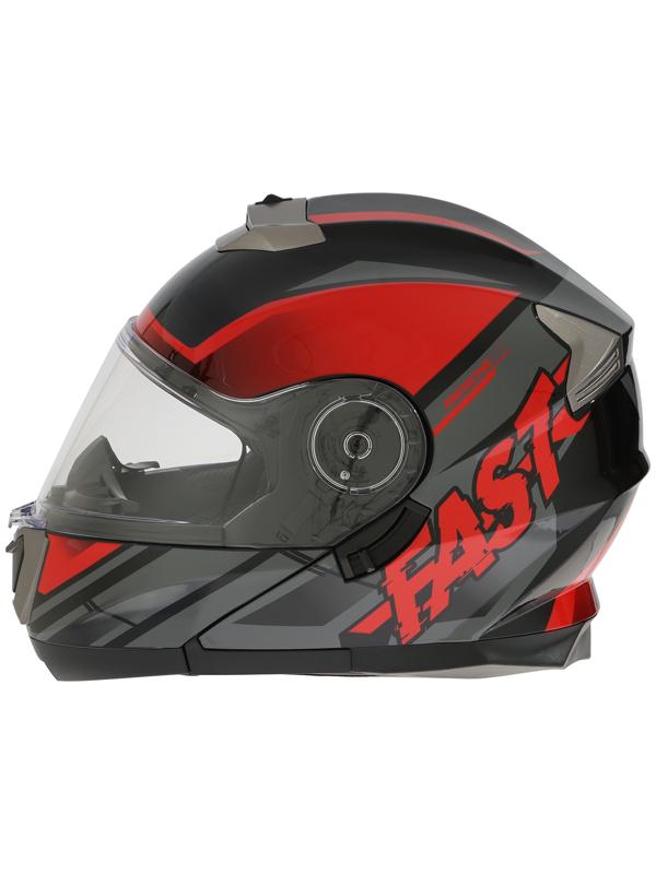 Шлем модуляр с двумя визорами, размер M (57-58), модель - BLD-160E, черно-красный