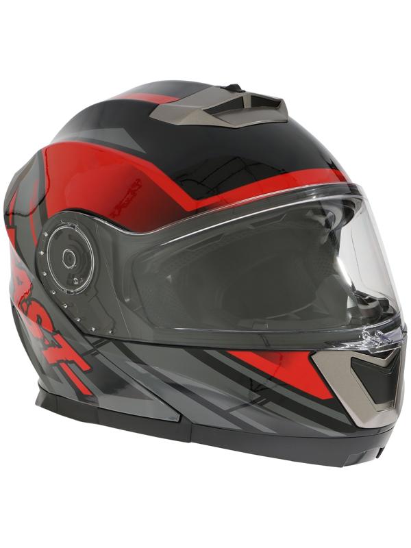 Шлем модуляр с двумя визорами, размер M (57-58), модель - BLD-160E, черно-красный