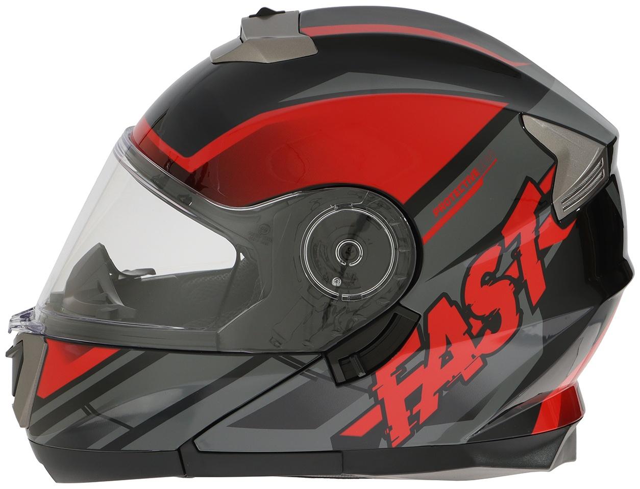 Шлем модуляр с двумя визорами, размер XL (60-61), модель - BLD-160E, черно-красный