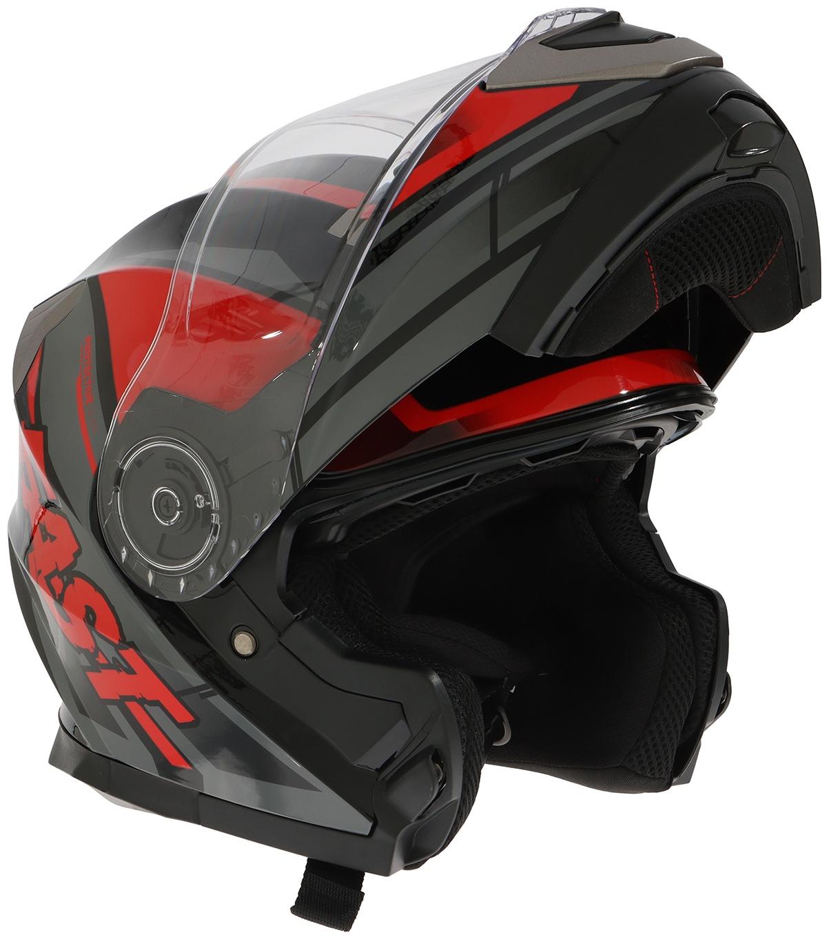 Шлем модуляр с двумя визорами, размер XL (60-61), модель - BLD-160E, черно-красный