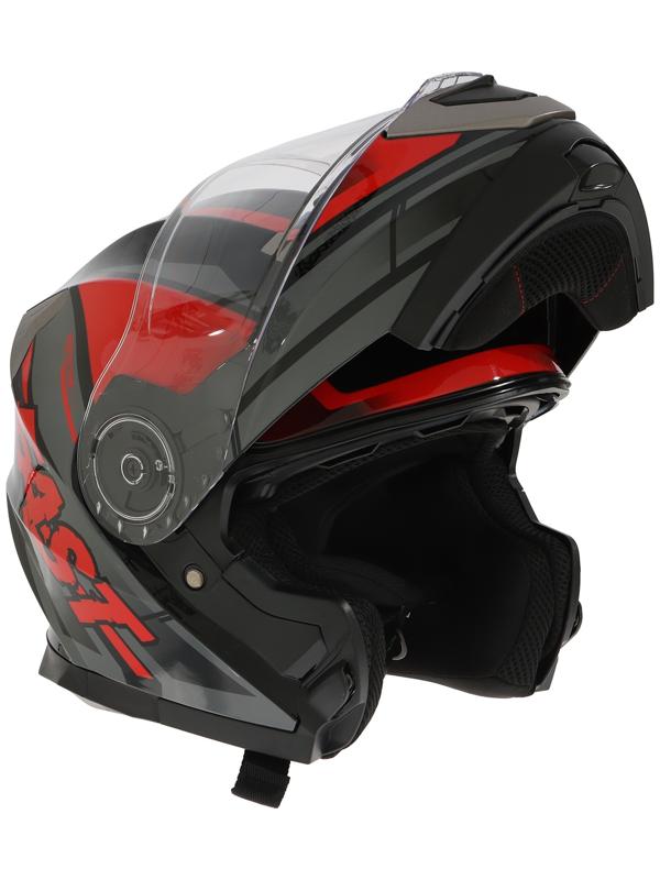 Шлем модуляр с двумя визорами, размер XXL (61), модель - BLD-160E, черно-красный