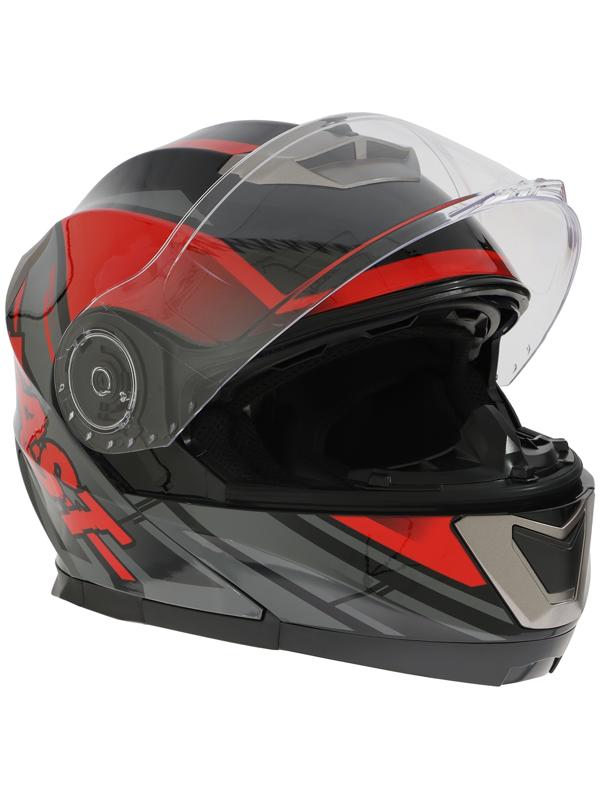 Шлем модуляр с двумя визорами, размер XXL (61), модель - BLD-160E, черно-красный