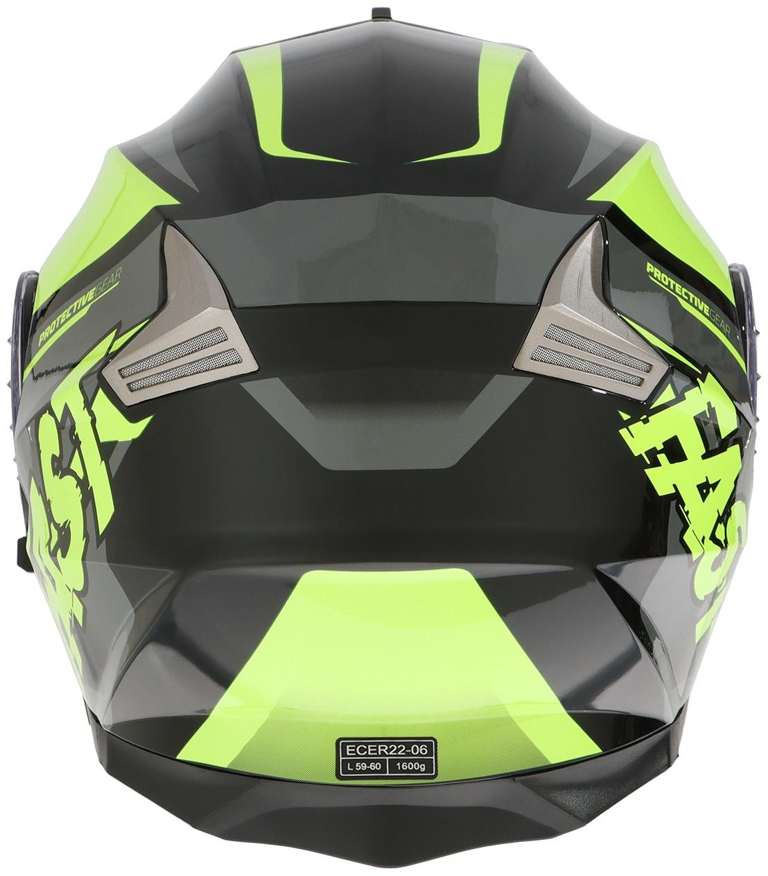 Шлем модуляр с двумя визорами, размер L (59-60), модель - BLD-160E, черно-желтый