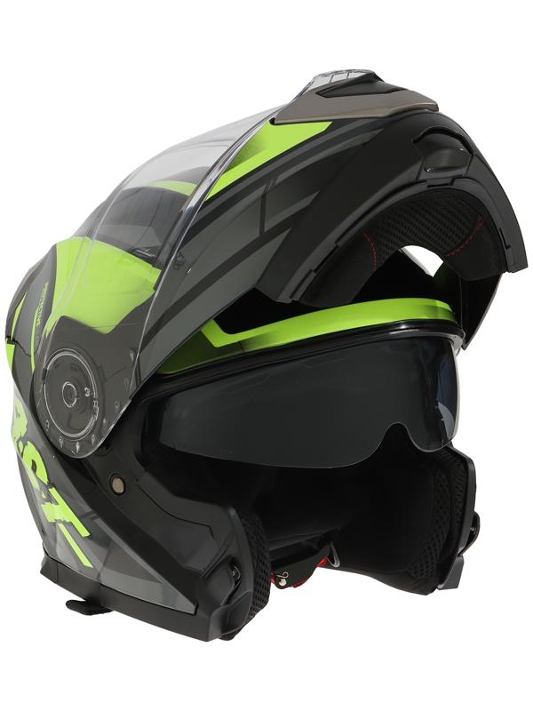 Шлем модуляр с двумя визорами, размер L (59-60), модель - BLD-160E, черно-желтый