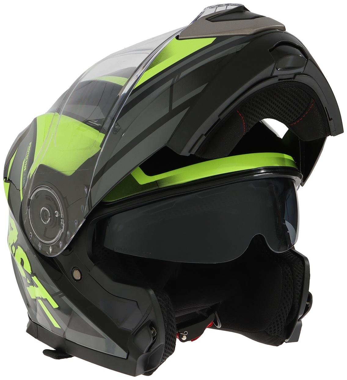 Шлем модуляр с двумя визорами, размер XL (60-61), модель - BLD-160E, черно-желтый