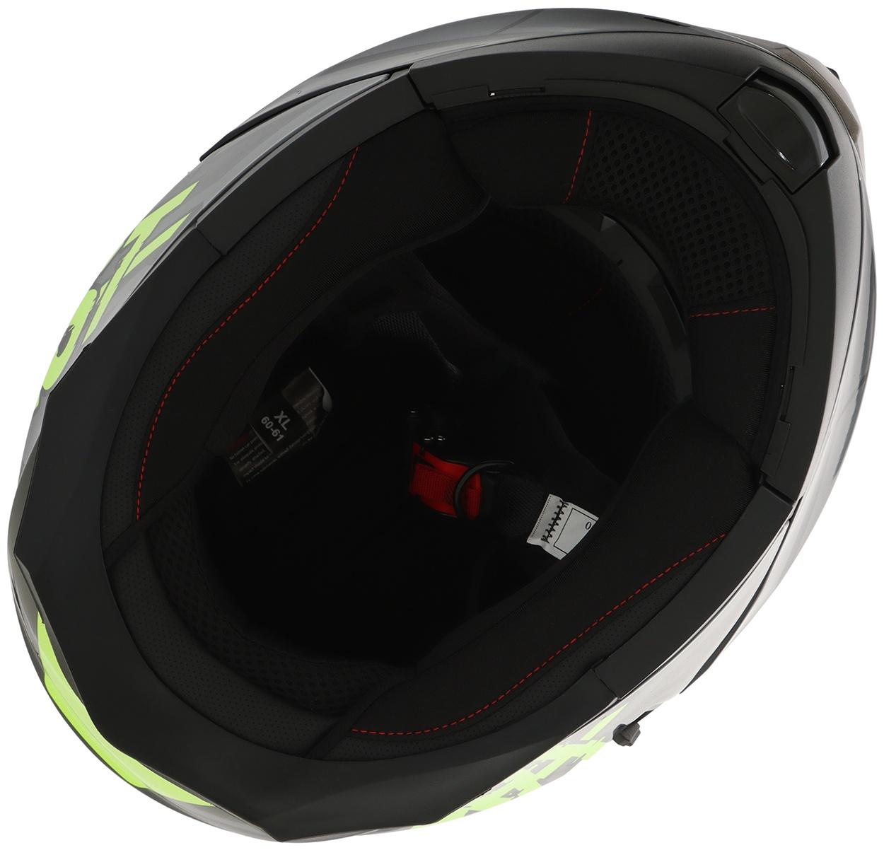 Шлем модуляр с двумя визорами, размер XL (60-61), модель - BLD-160E, черно-желтый