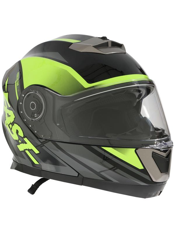 Шлем модуляр с двумя визорами, размер XL (60-61), модель - BLD-160E, черно-желтый