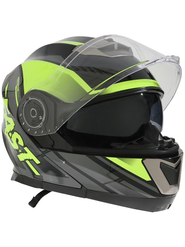 Шлем модуляр с двумя визорами, размер XXL (61), модель - BLD-160E, черно-желтый