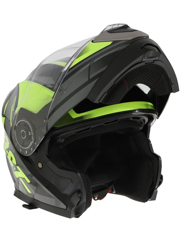 Шлем модуляр с двумя визорами, размер XXL (61), модель - BLD-160E, черно-желтый