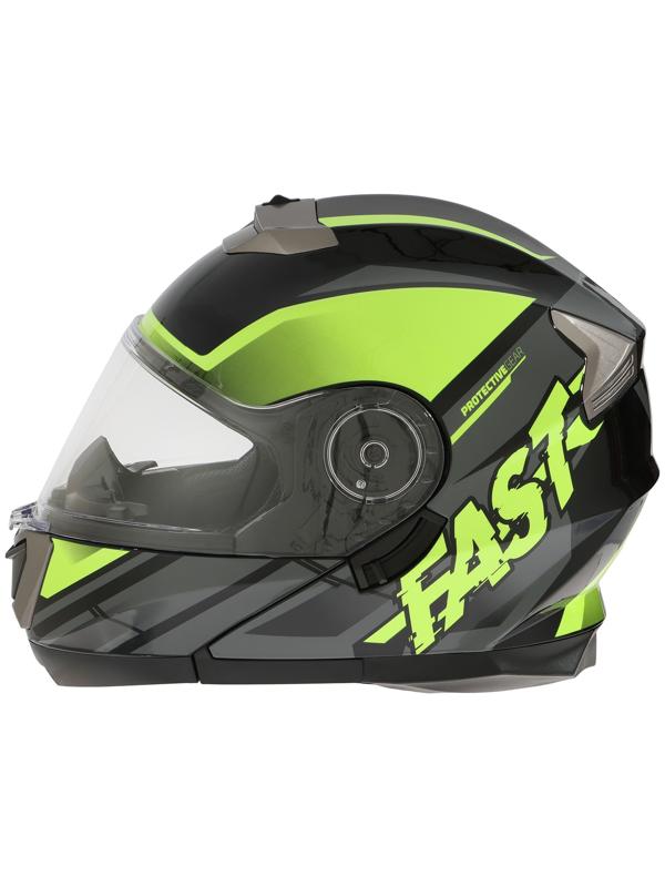 Шлем модуляр с двумя визорами, размер XXL (61), модель - BLD-160E, черно-желтый