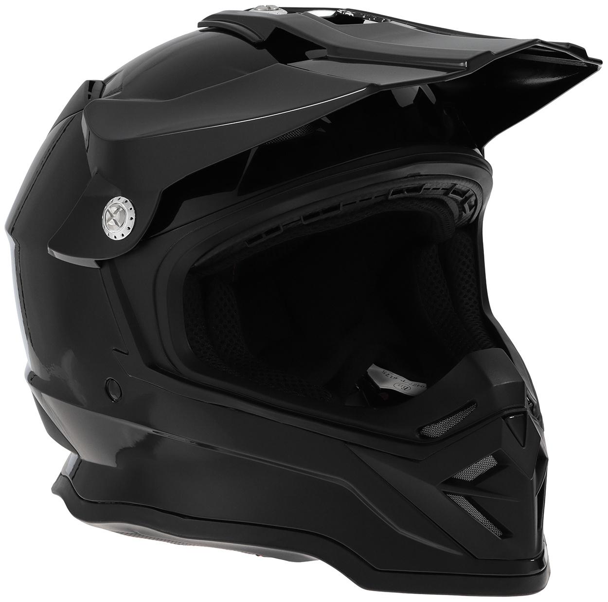 Шлем кроссовый, размер XL (60-61), модель - BLD-819-7, черный глянцевый