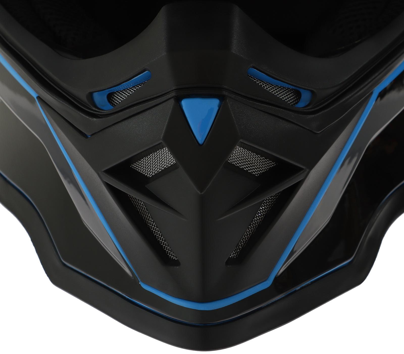 Шлем кроссовый, размер M (57-58), модель - BLD-819-7, черно-синий