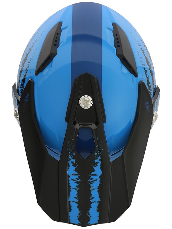 Шлем кроссовый, размер L (59-60), модель - BLD-819-7, черно-синий