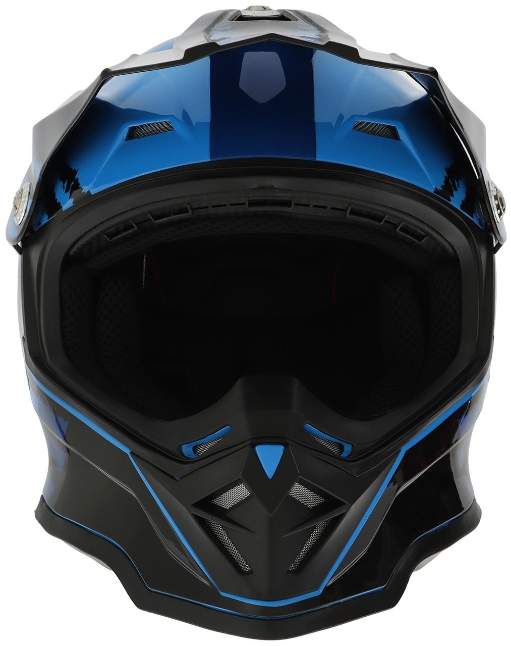 Шлем кроссовый, размер XXL (61), модель - BLD-819-7, черно-синий