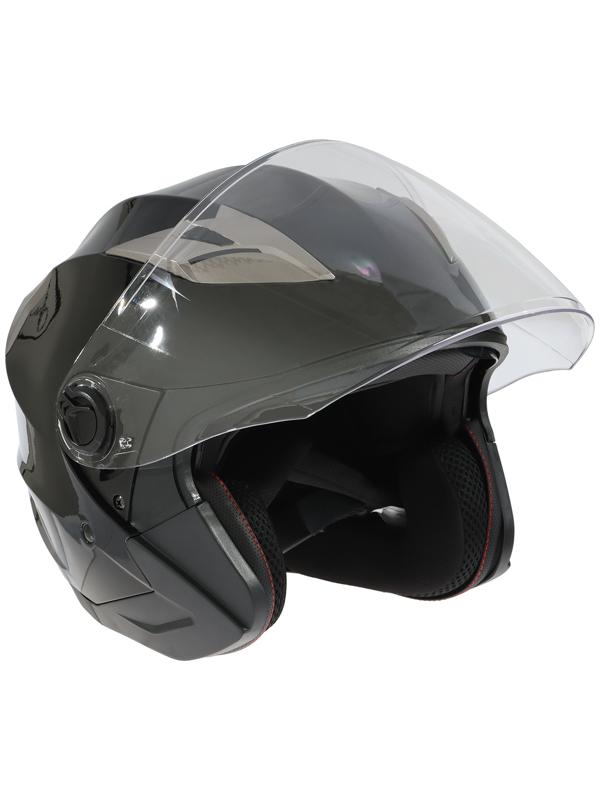 Шлем открытый с двумя визорами, размер M (57-58), модель - BLD-708E, черный глянцевый