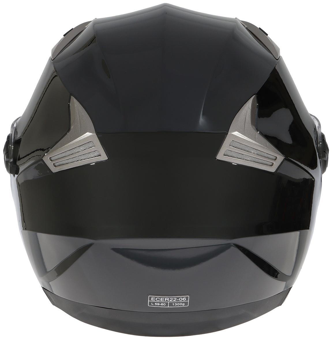 Шлем открытый с двумя визорами, размер L (59-60), модель - BLD-708E, черный глянцевый