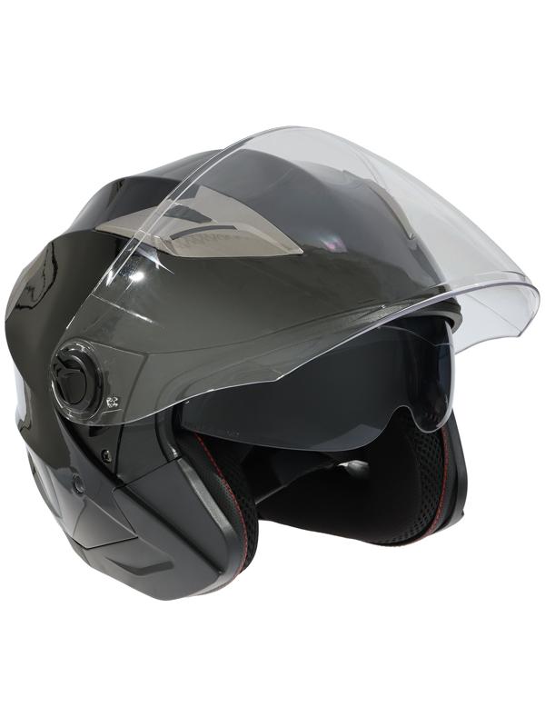 Шлем открытый с двумя визорами, размер L (59-60), модель - BLD-708E, черный глянцевый