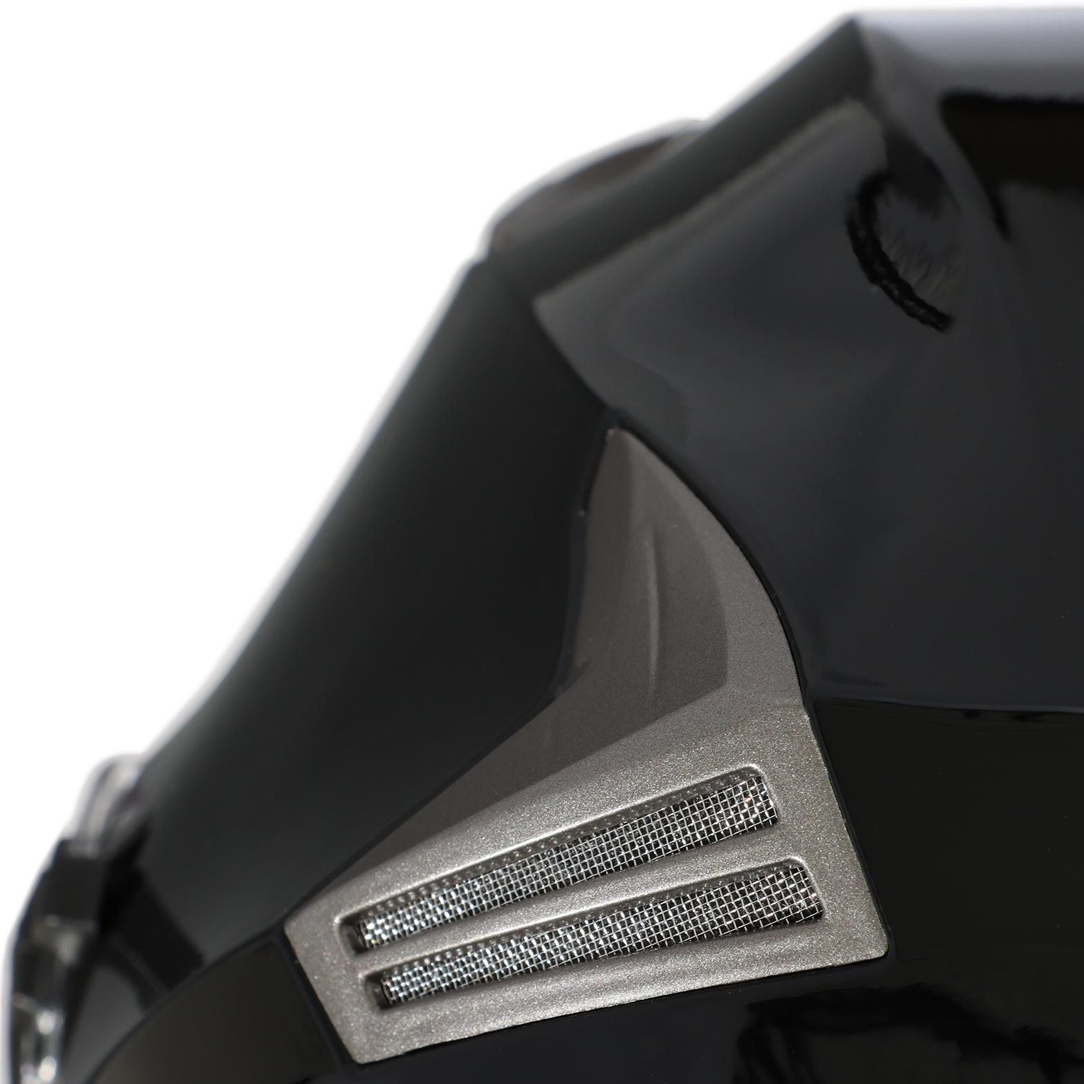 Шлем открытый с двумя визорами, размер XL (60-61), модель - BLD-708E, черный глянцевый