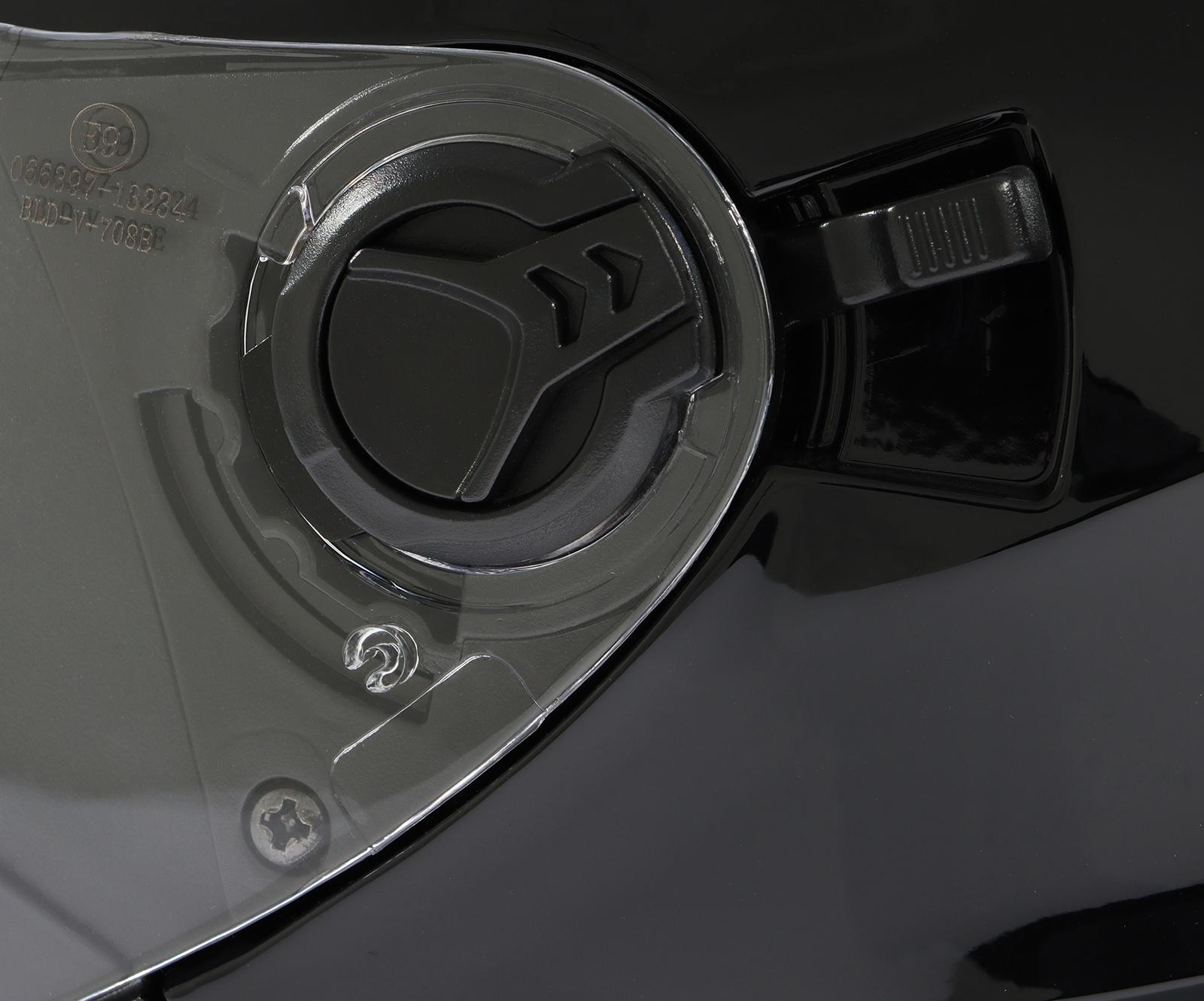 Шлем открытый с двумя визорами, размер XL (60-61), модель - BLD-708E, черный глянцевый