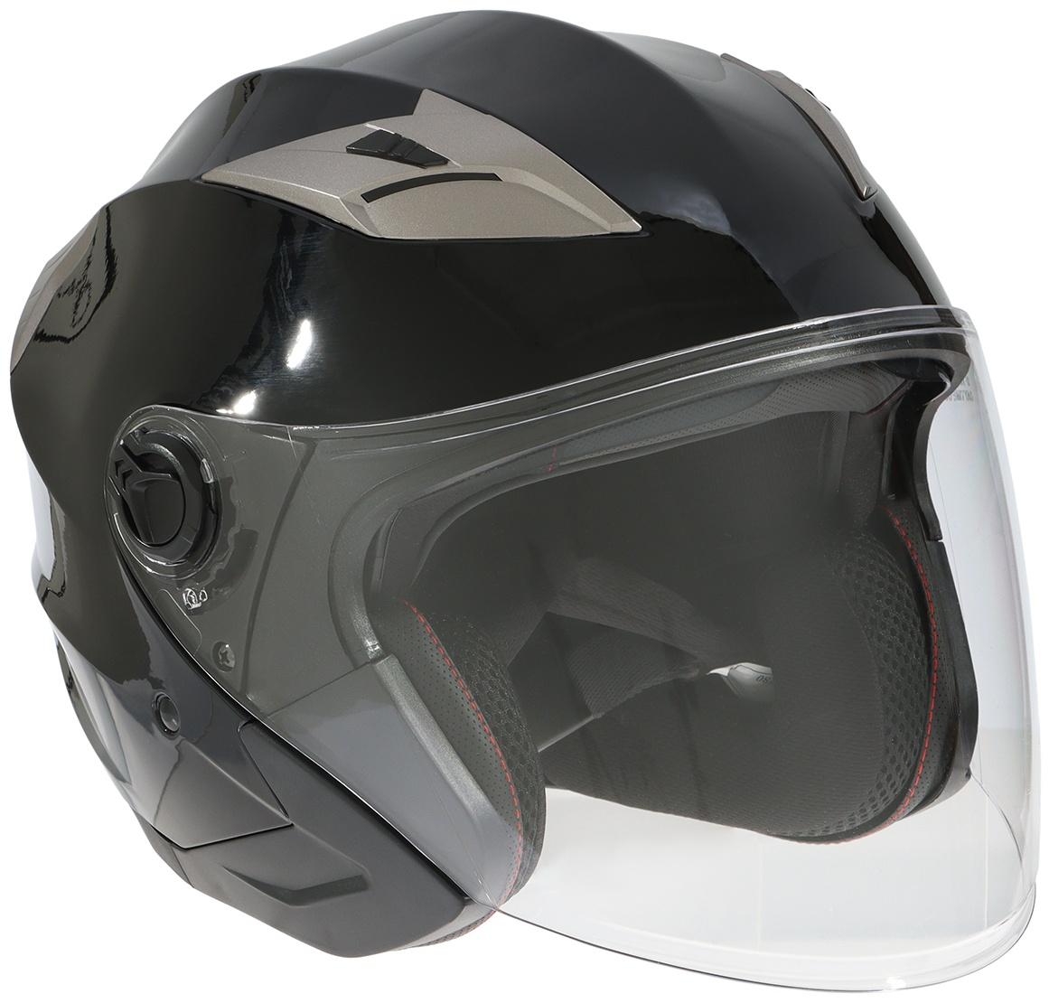 Шлем открытый с двумя визорами, размер XL (60-61), модель - BLD-708E, черный глянцевый