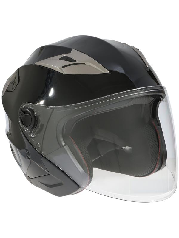 Шлем открытый с двумя визорами, размер XL (60-61), модель - BLD-708E, черный глянцевый