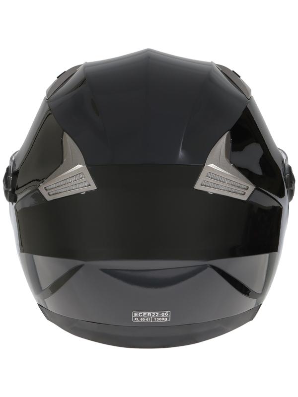 Шлем открытый с двумя визорами, размер XL (60-61), модель - BLD-708E, черный глянцевый