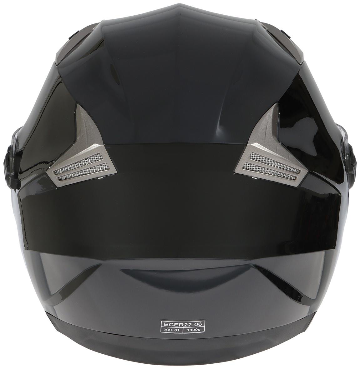 Шлем открытый с двумя визорами, размер XXL (61), модель - BLD-708E, черный глянцевый