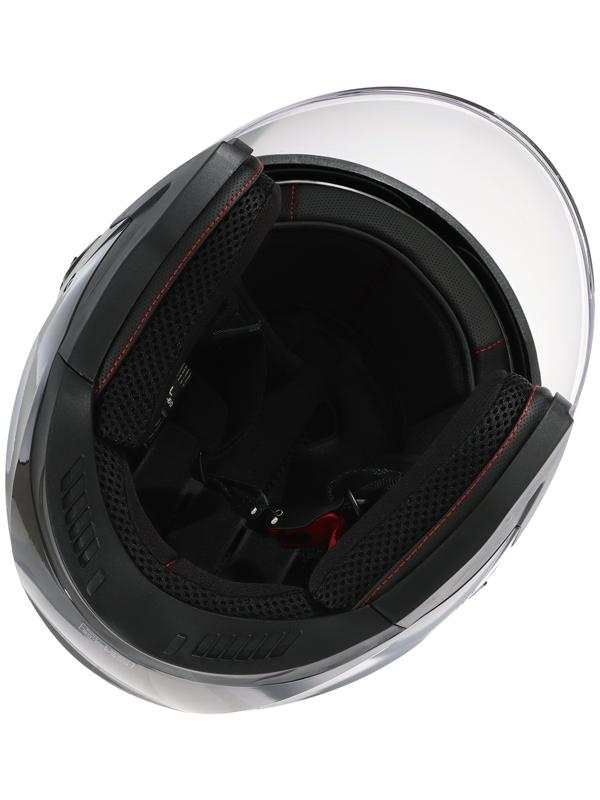 Шлем открытый с двумя визорами, размер XXL (61), модель - BLD-708E, черный глянцевый