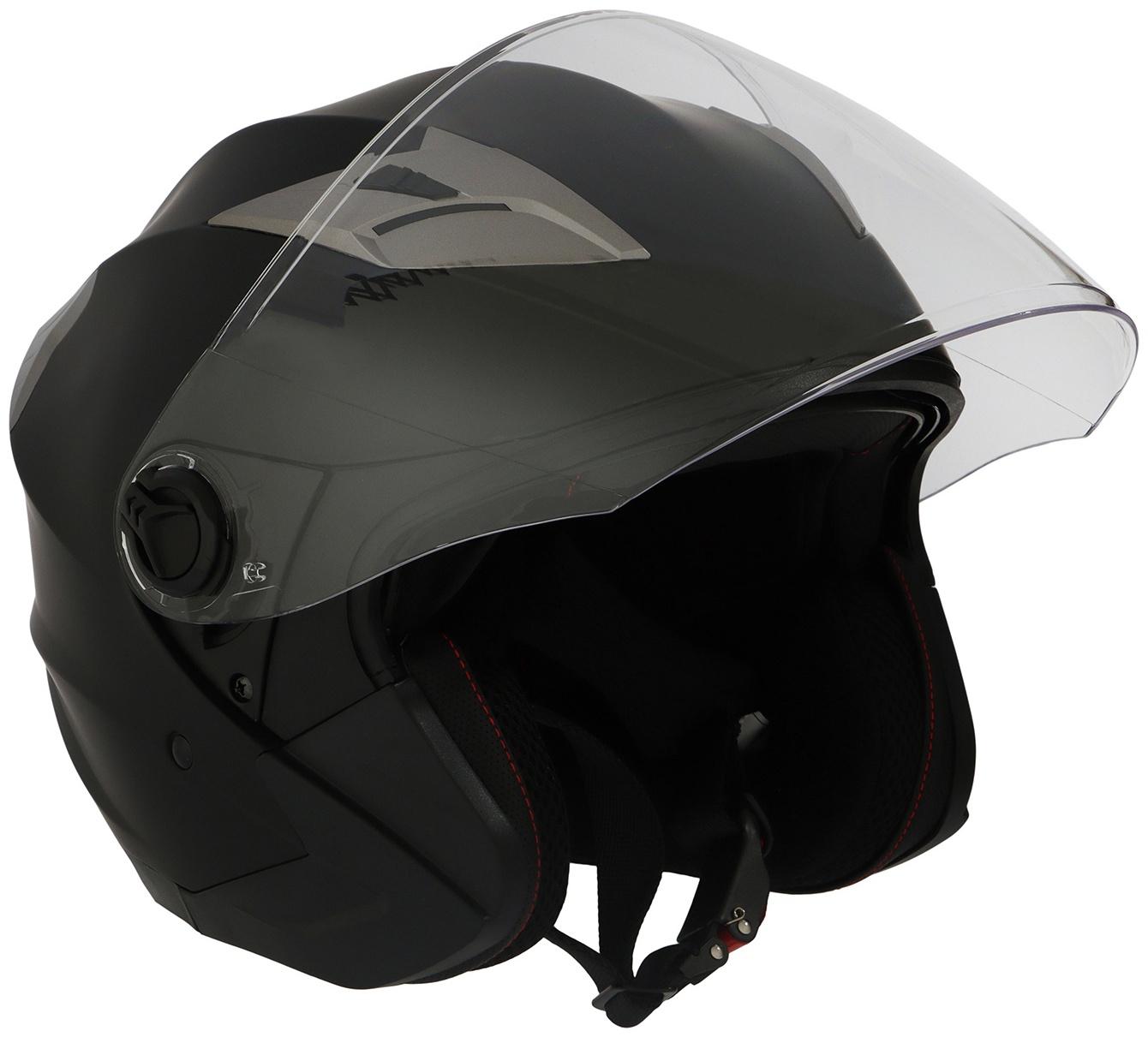 Шлем открытый с двумя визорами, размер L (59-60), модель - BLD-708E, черный матовый